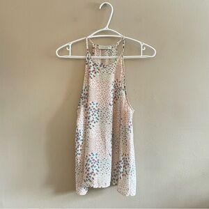 Paper Crane Cream Floral Patch Print Halter Flowy Tank – Size Medium EUC